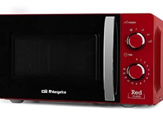 Orbegozo MI 2121 - Microondas, 20l de capacidad, 6 niveles de potencia, temporizador, programa descongelación, 700 W, color rojo