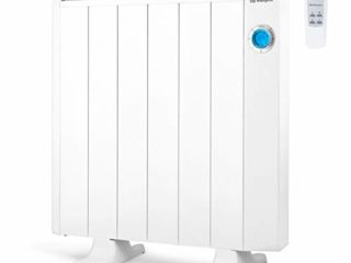 Orbegozo RRE 1010 A Emisor Térmico Bajo Consumo, 6 Elementos de Calor, Pantalla Digital LCD, Mando a Distancia, Funcionamiento Programable, 1000 W, Aluminio, Color Blanco