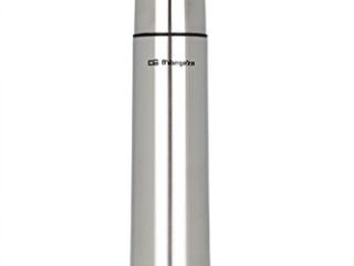 Orbegozo TRL 10060 - Termo para líquidos, cuerpo inox, tapón con pulsador dosificador, conserva líquidos fríos y calientes, 1 litro