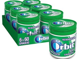 Orbit Bote de Chicles Sabor Hierbabuena, 6 x 60 chicles