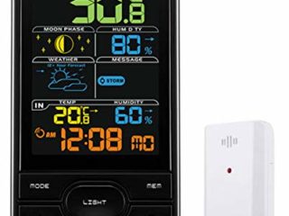 Oregon Scientific- Estación meteorológica con pantalla a color, visualización de fases lunares, incluye sonda termo-hygro-OS Venus