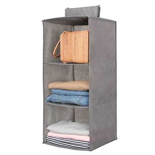 Organizador Armario Colgante de 3 baldas-Estantería Colgante almacenaje para Ropa-Organizador Armario de Ropa-Estantería para Armario de Tela-Tamaño 27x27x60cm