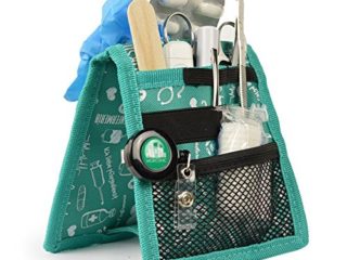 Organizador auxiliar de enfermería, Keen's de Elite Bags, Para bata o pijama, Diseño exclusivo con estampados en color verde
