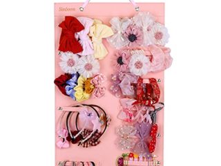 Organizador de Diadema, Soporte para Almacenamiento de Moños de Fieltro para Joyería, Decoración, Pinzas para el Cabello y Accesorios de Peinado (Largo- Rosa)