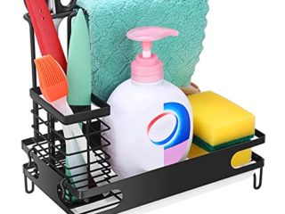 Organizador de Utensilios para el Fregadero, Organizador Sink Caddy Soporte, Fácil de Limpiar, Acero Inoxidable, Estante de Almacenamiento para Fregadero para Limpieza de Cocina