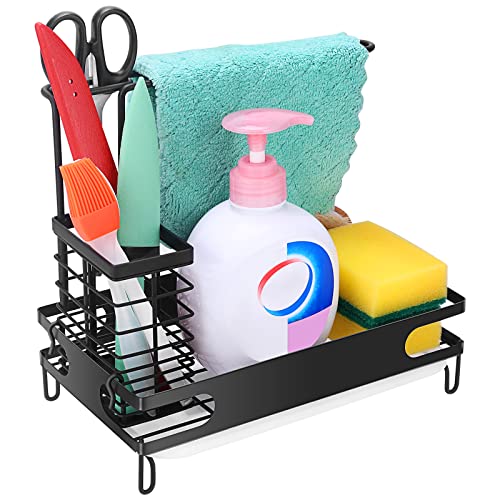 Organizador de Utensilios para el Fregadero, Organizador Sink Caddy Soporte, Fácil de Limpiar, Acero Inoxidable, Estante de Almacenamiento para Fregadero para Limpieza de Cocina