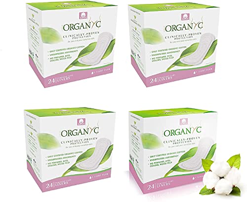 Organ(y)c, Salvaslip Pocket de Algodón Certificado 100% Bio - 4 paquetes x 24 salvaslip (Total 40 unidades)