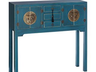 Oriental Feeling Mesa recibidor Oriental Azul, MDF, 95x90x26 cm