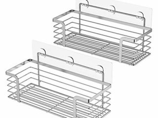 Oriware Adhesivo Estantes Cesta para Ducha Estanteria Organizador Baño SUS304 Acero Inoxidable Sin Taladro - 2 Piezas
