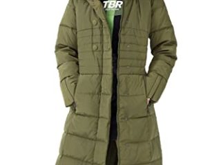 Orolay Chaqueta de Plumón para Mujer con Abrigo de Manga Raglán con Capucha de Pelo Largo Ejercito verde XS