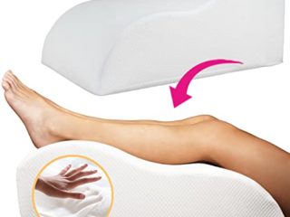 OrtoPrime Almohada Viscoelástica para Piernas Hinchadas Mejora la Circulación - Cojín Cuña Elevar Piernas Cansadas - Cojín Piernas Dormir con Efecto Memoria - Cuña Reposapiernas Confort