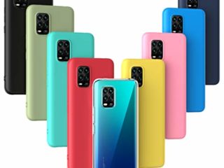 Oududianzi - 9X Funda para Xiaomi Mi 10 Lite 5G, [Serie Arcoiris] Carcasa Mate Suave en Silicona TPU [Transparente + Negro + Rosa + Azul Oscuro + Rojo + Verde Menta + Amarillo + Verde + Azul]