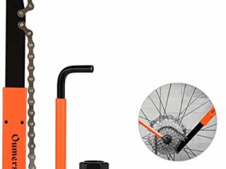 Oumers Herramienta de eliminación de Cassette de Bicicleta con látigo de Cadena Llave de la Bici Herramientas de extracción de piñones Anillo de Bloqueo de Cassette de Bicicleta