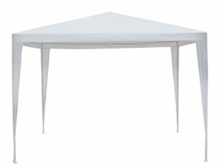 Outsunny Carpa Desmontable 3x3x2,45m Pabellón de Jardín de Tubo de Acero Pérgola Apto como Cenador Blanco