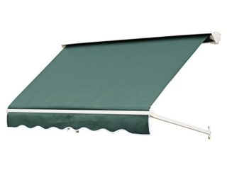 Outsunny Toldo de Ventana Toldo Manual de Aluminio Retráctil para Exterior Toldo de Balcón Ángulo Ajustable Impermeable Tela de Poliéster 180x70cm Verde