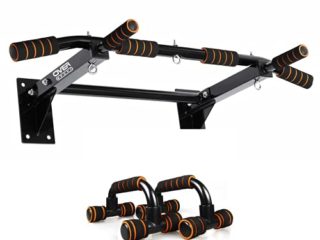 OVER SPORT Barra de Dominadas Pared - Pull Up Bar - Barras para Workout con Refuerzo Para Hacer Dominadas Y Colgar El Saco De Boxeo - Incluye Soporte Flexiones Suelo