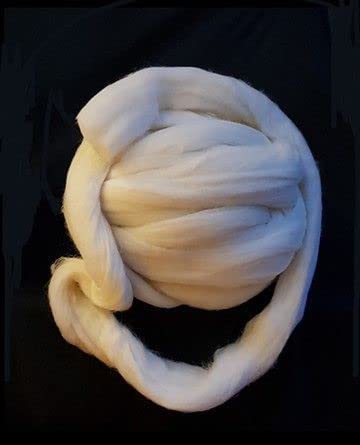 Ovillo lana de oveja merino xxl, pura lana de oveja, 500 gr, lana para tejer con las manos, mantas, cojines, manualidades.100% natural. (500 gr, NATURAL)