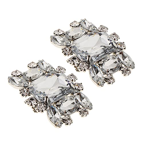 P Prettyia 1 Par Clip de Zapatos Nupciales Cristalino Apliques Artesanales para Decoración de Ropas Sombreros Bolsos