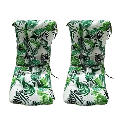 Pack 2 Cojines de Silla con Respaldo para Jardin. Conjunto de 2 Cojines para sillones de Interior y Exterior Cómodo. Cojines para sillas con Respaldo, Cojines sillones. (Ramas Verdes)