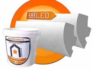 PACK 24m Cornisas Molduras de Techo Pared Luz Indirecta LED Decorativa"ANJA" en Poliestireno Poliespan (12x 2m"ANJA" + 1 Adhesivo 1,5Kg) :: HOMESTAR®