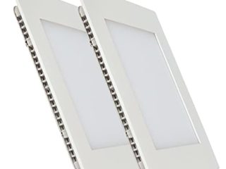 Pack 2x Panel LED Cuadrado 20w. Color Blanco Frío (6500K). Downlight LED, 1800 lumenes, Driver incluido.