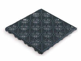 Pack Ahorro 12 losetas autoventiladas Suelos de Piscinas, terrazas, tarima Flotante, cesped Artificial, macetas, perreras, trasteros. Fabricada en España. 30x30cm (Gris Forja/Antracita)