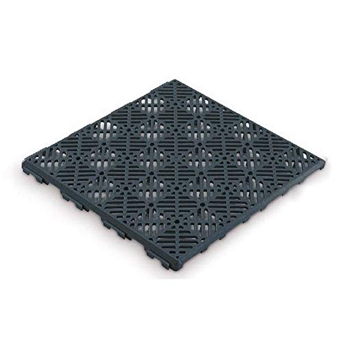 Pack Ahorro 12 losetas autoventiladas Suelos de Piscinas, terrazas, tarima Flotante, cesped Artificial, macetas, perreras, trasteros. Fabricada en España. 30x30cm (Gris Forja/Antracita)