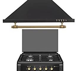 PACK AHORRO COCINA GAS F6S40G2 + CAMPANA HS60PR / ESTILO RUSTICO NEGRO CON RIBETES DORADOS/ANCHO 60 CM/FUEGOS CON ENCENDIDO AUTOMATICO/HORNO 60 L.