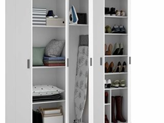 Pack Armarios para Cocina Auxiliares 5 Puertas, 10 estantes y escobero, Medidas 190 cm (Alto) x 177 cm (Ancho) x 35 cm (Fondo)