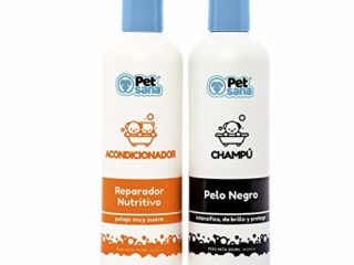 Pack Champu Perro Pelo Negro + Acondicionador suavizante intensificador de Color para Pelo Oscuro para Razas como Labrador Retriever, Boston Terrier, Pastor Belga, Schnauzer, Spincher