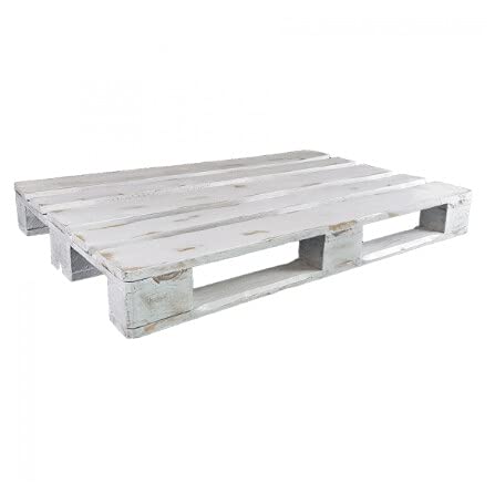 Palets de Madera lijados y Pintados para Muebles y decoración - Mobiliario con palets - Jardin Terraza Patio,Baratos (4, Blanco Envejecido)