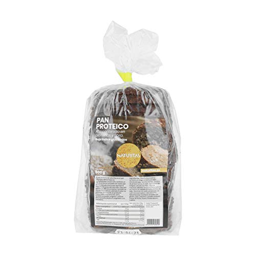 Pan Proteico 500 g Naturitas | Sabor delicioso | Bajo en carbohidratos | Ideal para dietas Hipocalóricas y dietas Keto | Sin GMO