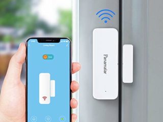 Panamalar Wifi Sensor de Ventana de Puerta, detección inteligente de puerta abierta o cerrada, enviar alerta al teléfono, funciona con Alexa Google Home, accesorios inteligentes con la escena