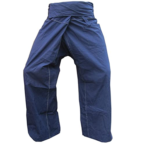 PANASIAM Fisherman Pants Stripe-Design, Dark Blue, L