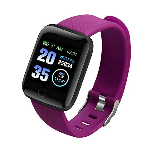 Panda Life 116plus - Pulsera Inteligente con podómetro de sueño, tensión Arterial, frecuencia Cardiaca, Pulsera de Ejercicio (batería de Litio integrada), App-yoho Sports, Morado