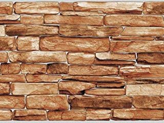 Paneles Decorativos 3D Efecto Piedra De Karelian, Revestimiento de Paredes, Papel Pintado Pared 3D PVC Antihumedad, Ladrillos 3D Adhesivos, Pegatina de Pared 3D, (paquete de 40 piezas/19.60 m²)