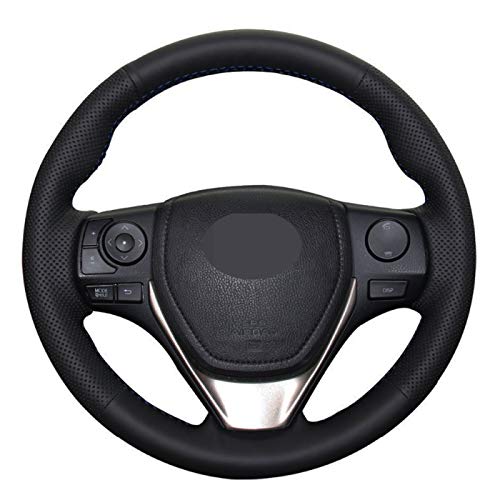 Pangtyus Cubierta Volante,para Toyota RAV4 2013-2019 Corolla 2014-2019 Auris 2013-2016,Funda de Volante de Coche Cosida a Mano Transpirable Antideslizante de Cuero DIY