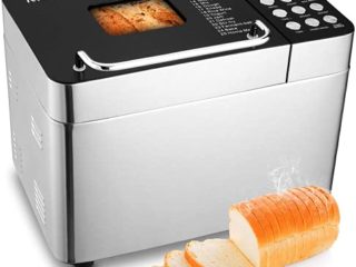 Panificadora Automática, Nictemaw Máquina de pan con botón 25 Programas, Capacidad1000g, LCD,600W , 15H Temporizador de Citas, Yogurt,para Panes, sin Gluten, Bizcochos,Mermeladas y Masas