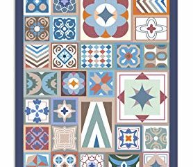 Panorama Alfombra Vinílica Estilo Hidráulica Color Multicolor 60 x 110 cm - Alfombra Cocina Vinilo - Alfombra Salón Antideslizante, Antihongos e Ignífuga - Alfombras Grandes - Alfombras PVC