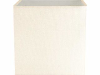Pantalla de lámpara cuadrada de 16 cm de tela de lino color crema suave contemporánea y elegante por Happy Homewares