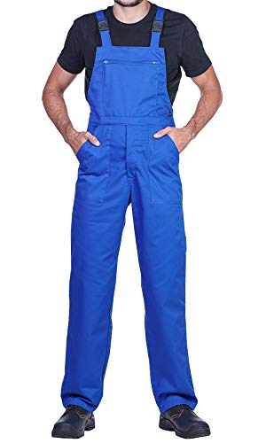 Pantalones con Peto de Trabajo para Hombre, Made in EU, Mono de Trabajo, Azur, Blanco, Rojo, Verde, Negro