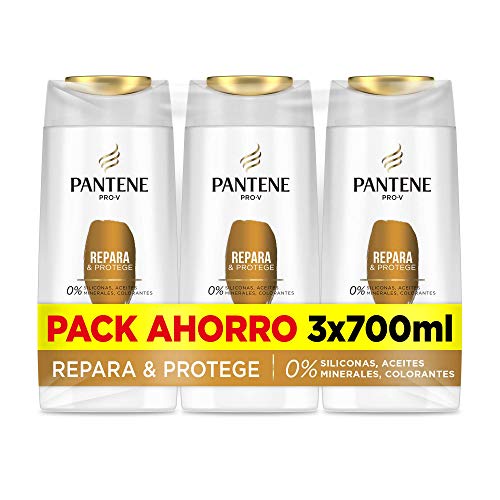 Pantene Champu, Repara Y Protege, 3 x 700 ml, Como Vitaminas Para El Cabello, Sin Siliconas