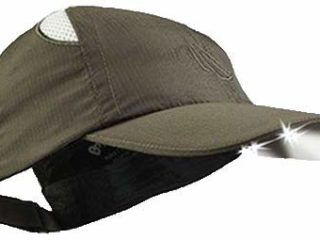 Panther Vision 280631- Gorra con luz LED incorporada para actividades aire libre o para trabajos en condiciones de poca luz, color Verde oliva