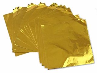 Papel de Chocolate Envoltorio de Chocolate Envoltura de Papel de Aluminio para Chocolate para Hornear Dulces Dorados 100 piezas