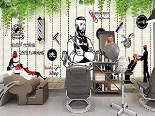 Papel tapiz fotográfico Decoración de pared Tendencia HD Pared de ladrillo Belleza Peluquería Herramientas Fondo Panorama de pared Papel tapiz mural 3D(W)300cmx(H)210cm