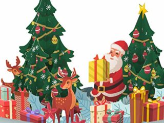 PaperCrush® Tarjeta de Navidad desplegable – Tarjeta de Navidad 3D con Papá Noel y renos para niños, mujeres y hombres – Tarjeta de felicitación de Navidad hecha a mano para novia, madre o abuela