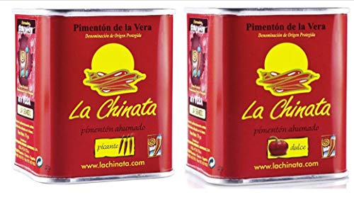 Paprika Ahumado Dulce y CALIENTE 2x70g latas D.O.P. - La Chinata Pimenton- Lo Mejor