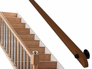 Pasamano, 1 pie-20 pies.Los pasamanos de madera for interiores Escaleras Pasos, en la pared del jardín principal Corredor Lofts Plataforma Profesional Pasamanos antideslizante de pino Pasamanos kit co