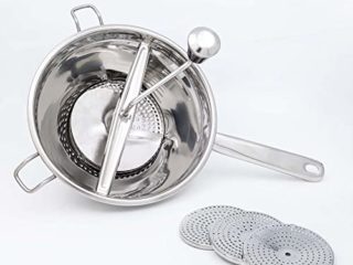 Pasapures Acero Inoxidable de 20cm con 3 Discos / Pasapure para Patatas y Verduras / Pasapures Manual / Colador Chino Cocina (20 cm)