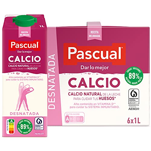 Pascual – Leche Desnatada Calcio Bienestar Animal – 6 x 1L